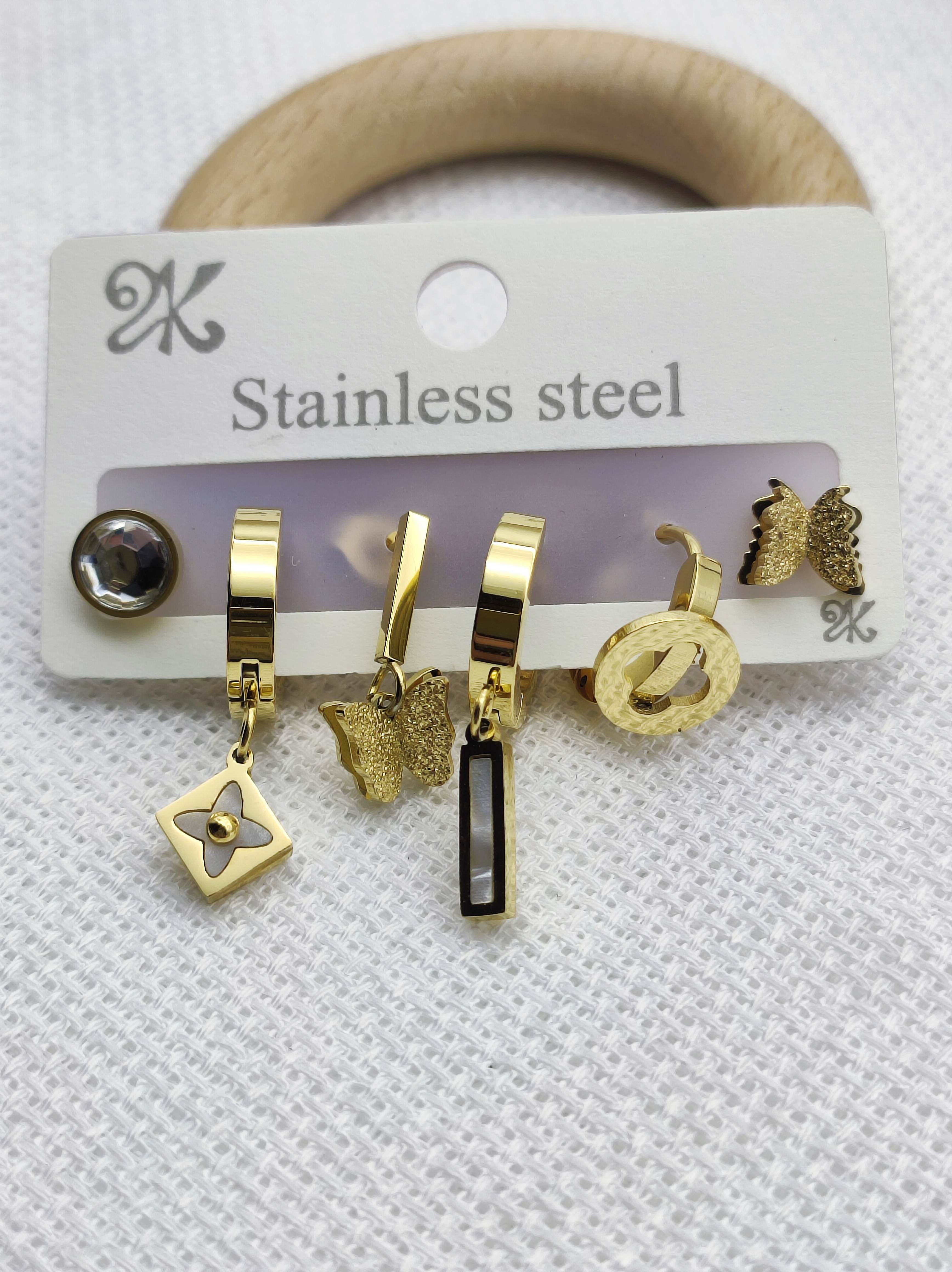 Stainless%20Steel%20Kelebek%20Çoklu%20Çelik%20Küpe