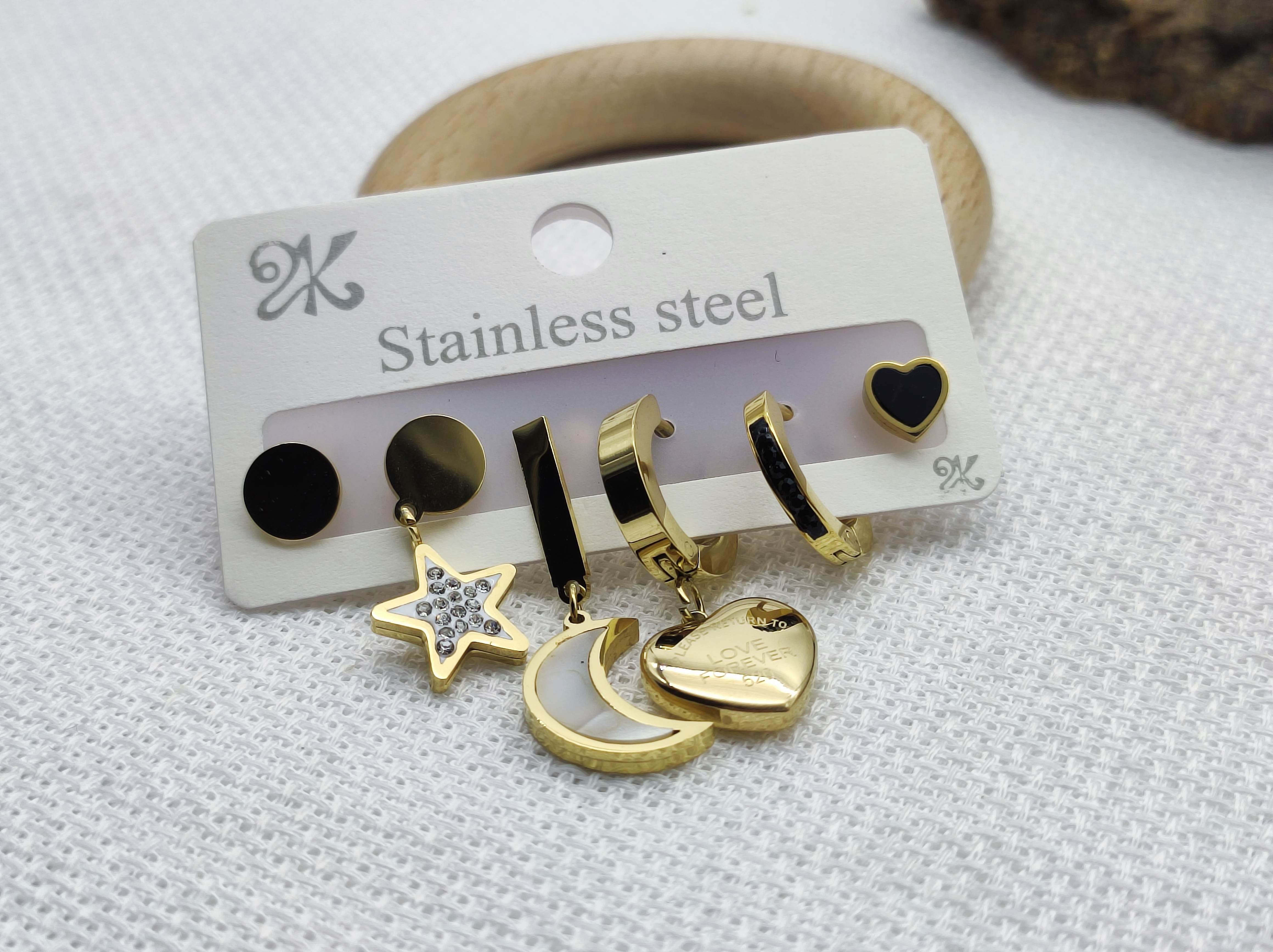 Stainless%20Steel%20Ay%20Yildiz%20Çoklu%20Çelik%20Küpe