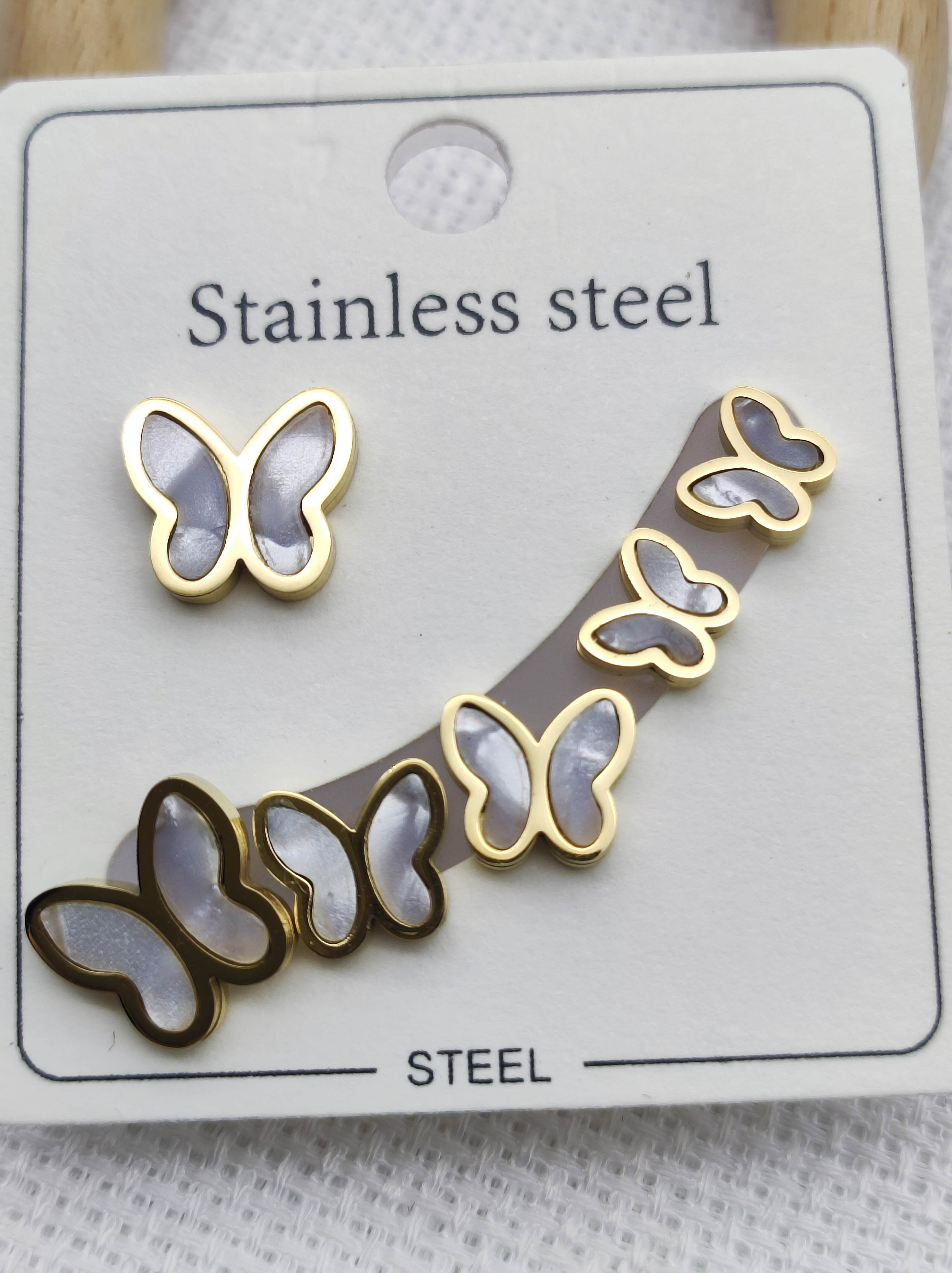 Stainless%20Steel%20Kelebek%20Çoklu%20Çelik%20Küpe