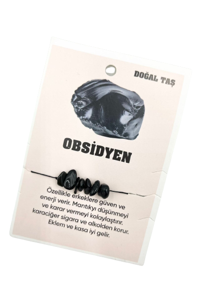 Obsidyen%20Doğaltaş%20Bileklik%20