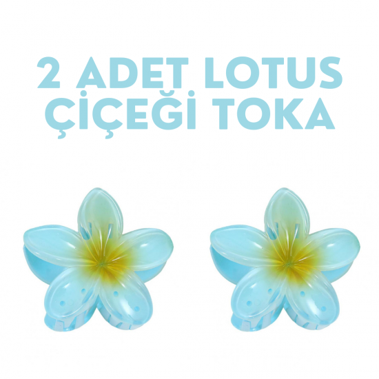 2 li Mavi Lotus Çiçeği Toka