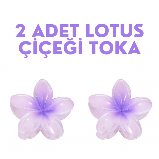 2 li Mor Lotus Çiçeği Toka