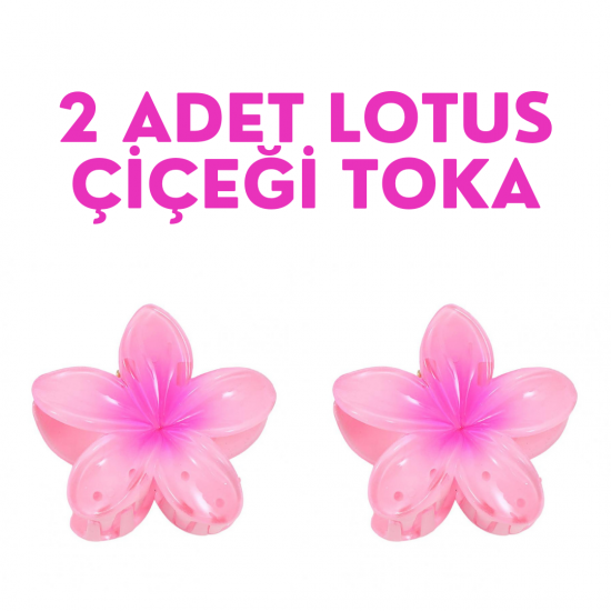 2 li Pembe Lotus Çiçeği Toka