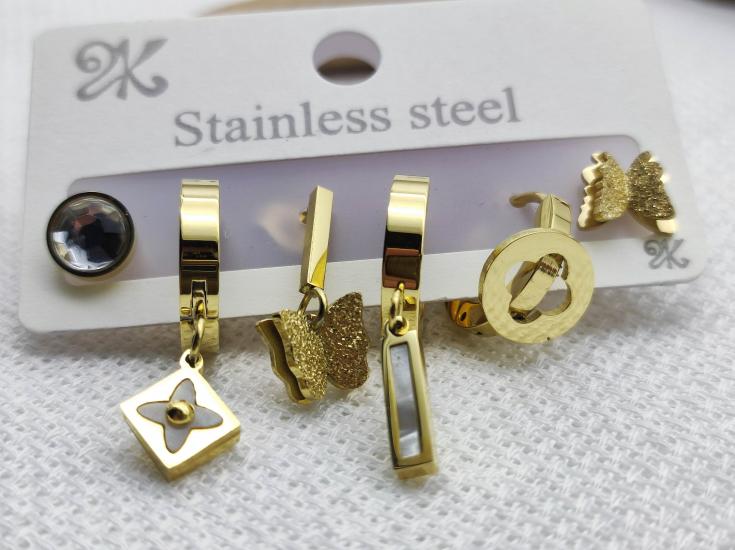 Stainless Steel Kelebek Çoklu Çelik Küpe