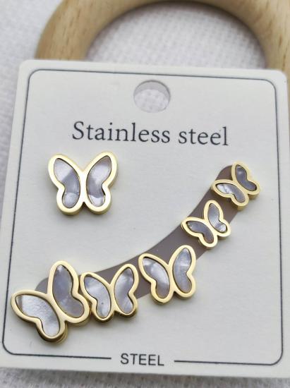 Stainless Steel Kelebek Çoklu Çelik Küpe